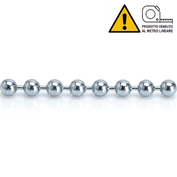 MINUTEX Catena a Perline in Ottone Nichelato MOD. 878 D.MM 3 - MINUTEX